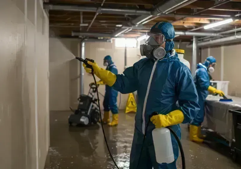 Basement Sanitization and Antimicrobial Treatment process in Western Springs, IL